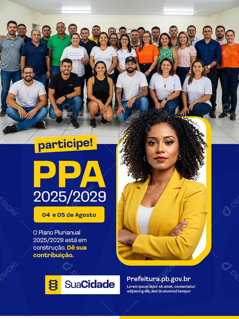 Política Participe PPA Plano Plurianual Social Media PSD Editável