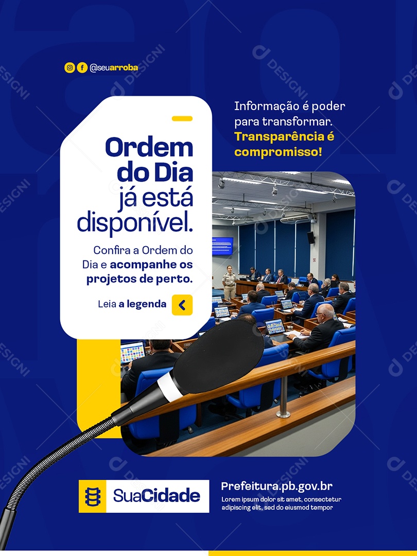 Política Ordem do Dia Já Está Disponível Social Media PSD Editável