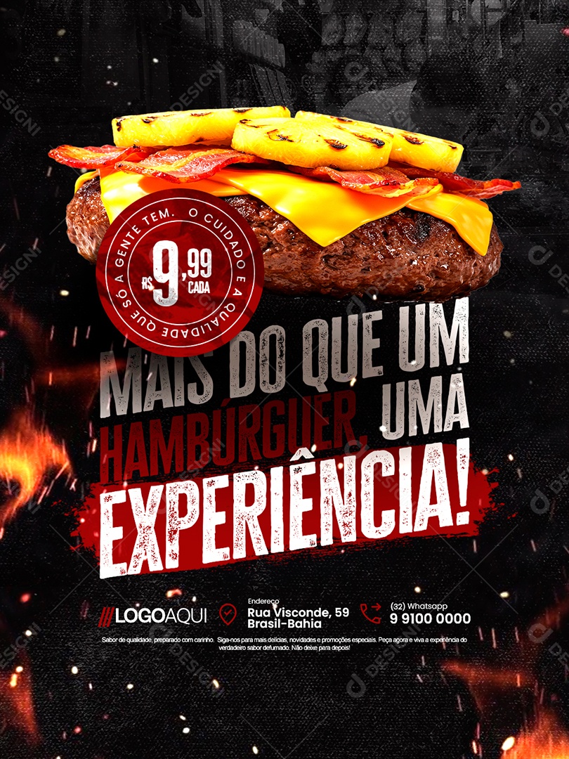 Açougue Mais do Que um Hambúrguer Uma Experiência Social Media PSD Editável