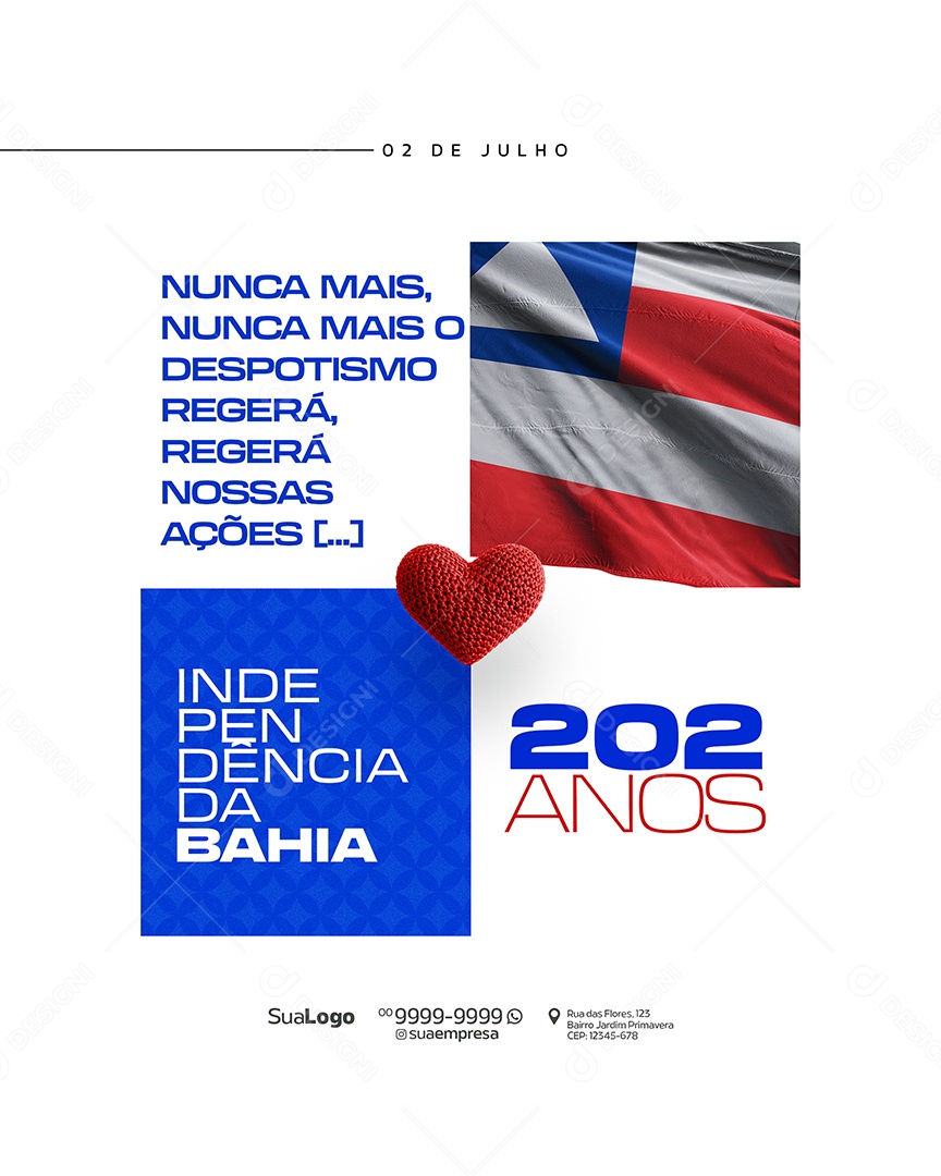 Independência da Bahia 202 Anos Social Media PSD Editável