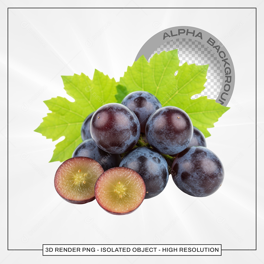 Uva Elemento 3D Para Compisição PSD