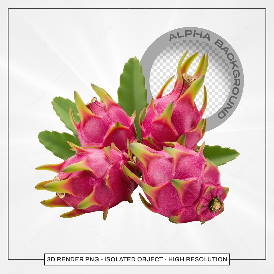 Pitaias Elemento 3D Para Composição PSD