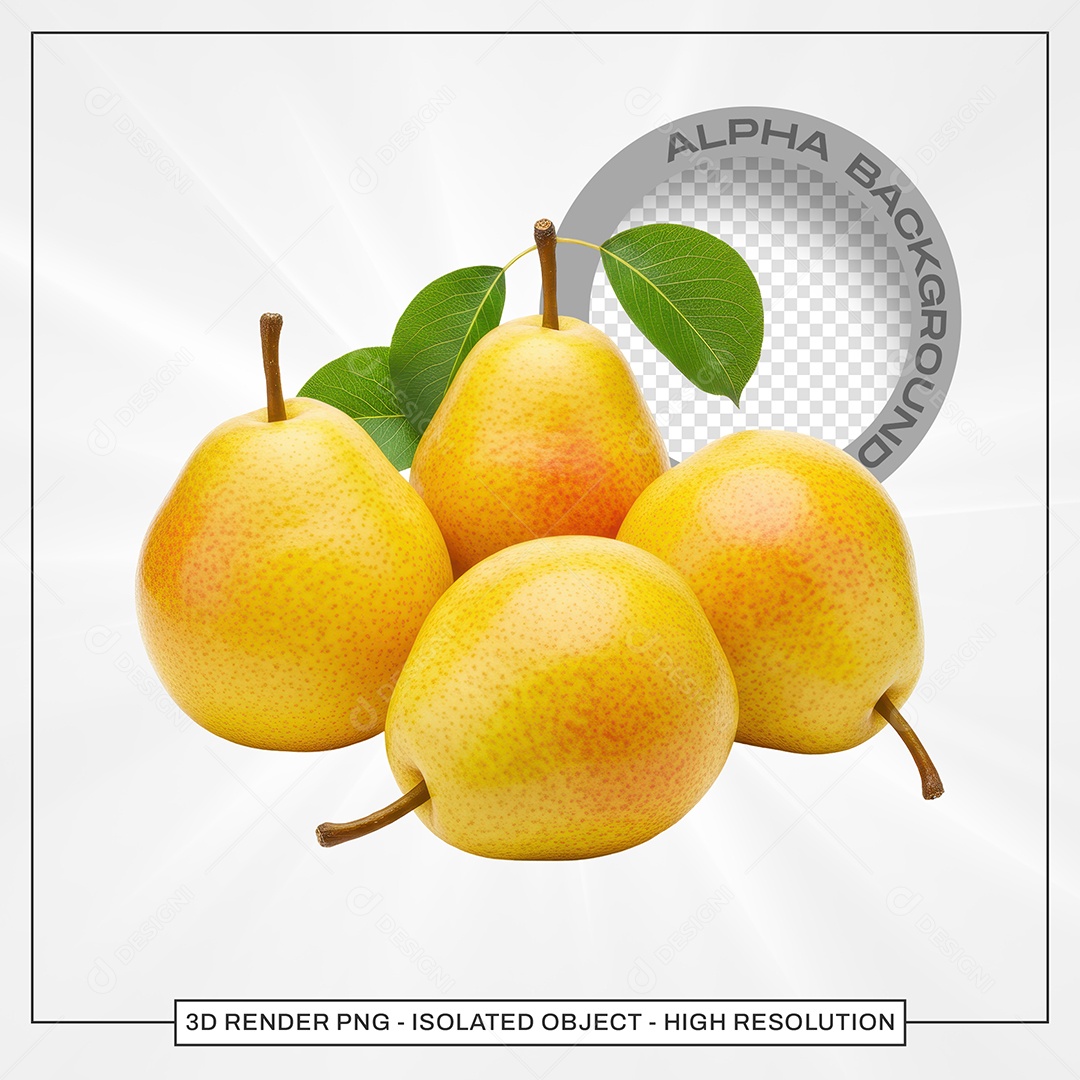 Peras Elemento 3D Para Composição PSD