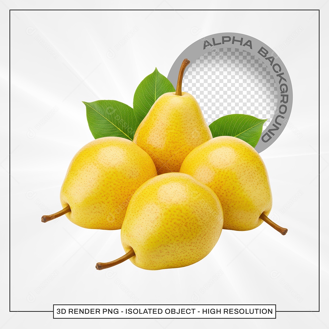 Peras Elemento 3D Para Composição PSD