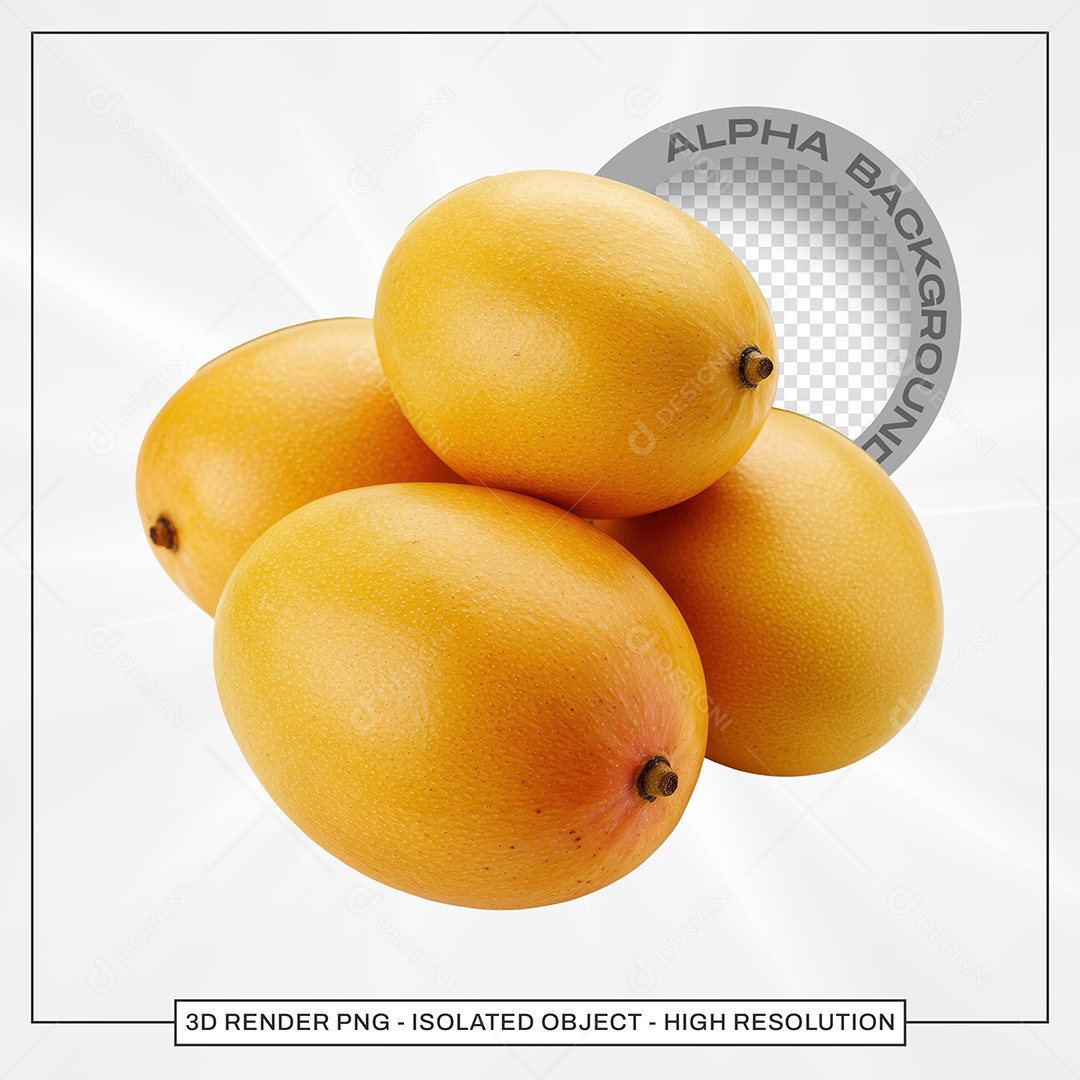 Mangas Frutas Elemento 3D Para Composição PSD