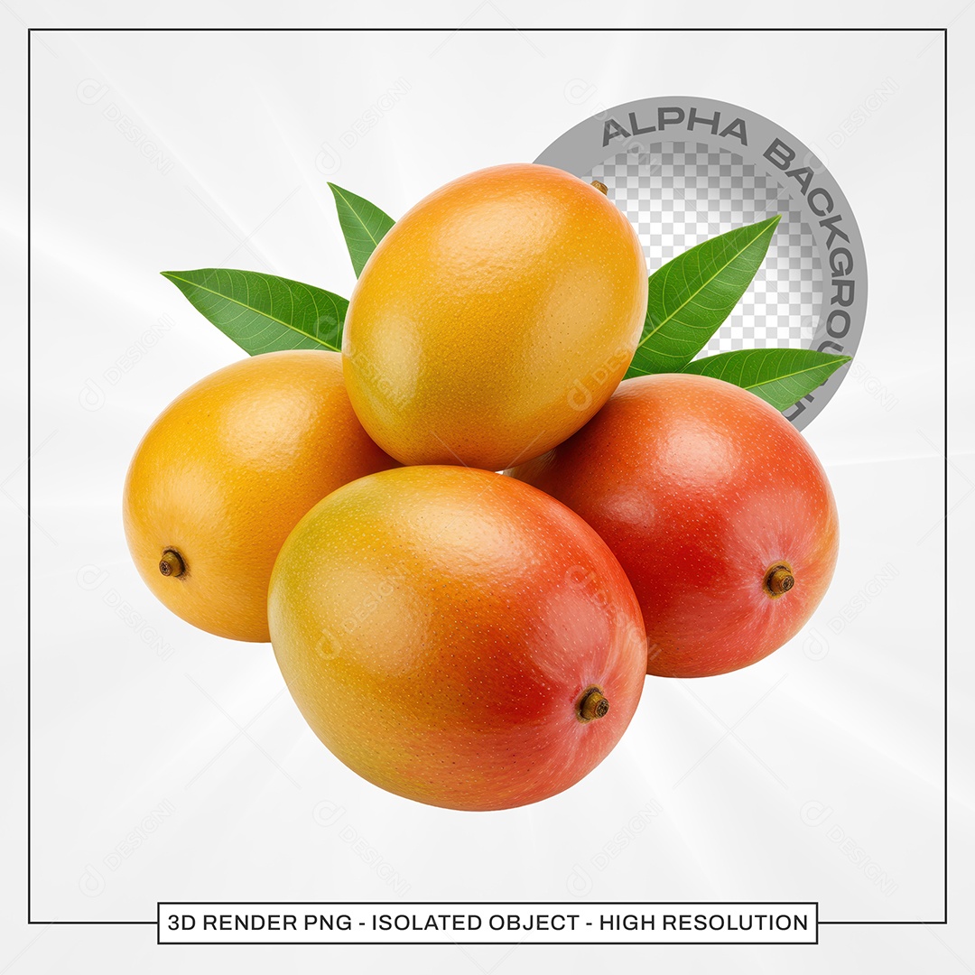 Mangas Frutas Maduras Elemento 3D Para Composição PSD