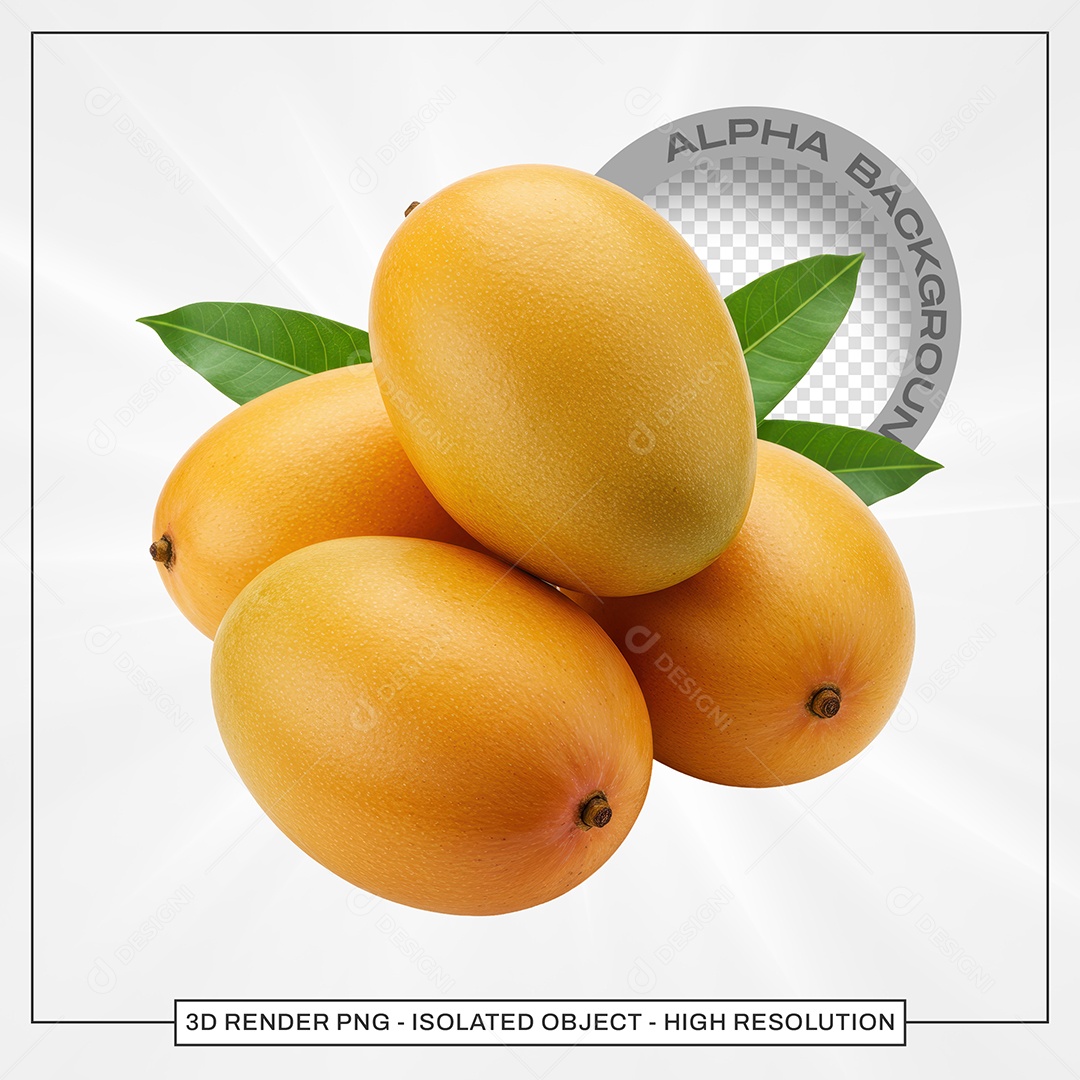 Manga Fruta Elemento 3D Para Composição PSD