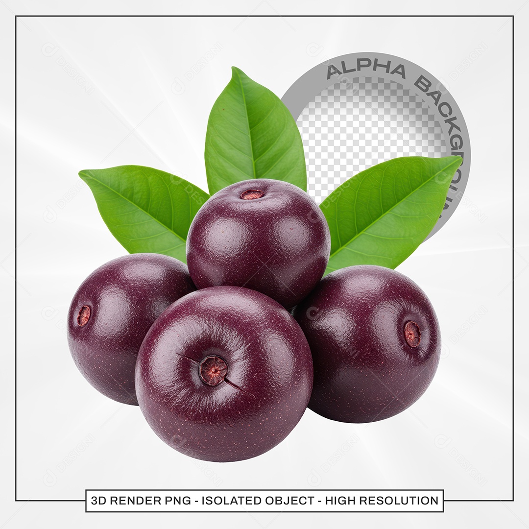 Açai Fruta Elemento 3D Para Composição PSD
