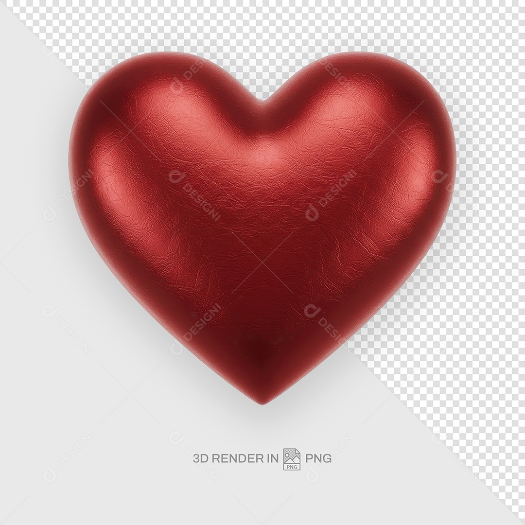 Coração Vermelho Elemento 3D Para Composição PSD