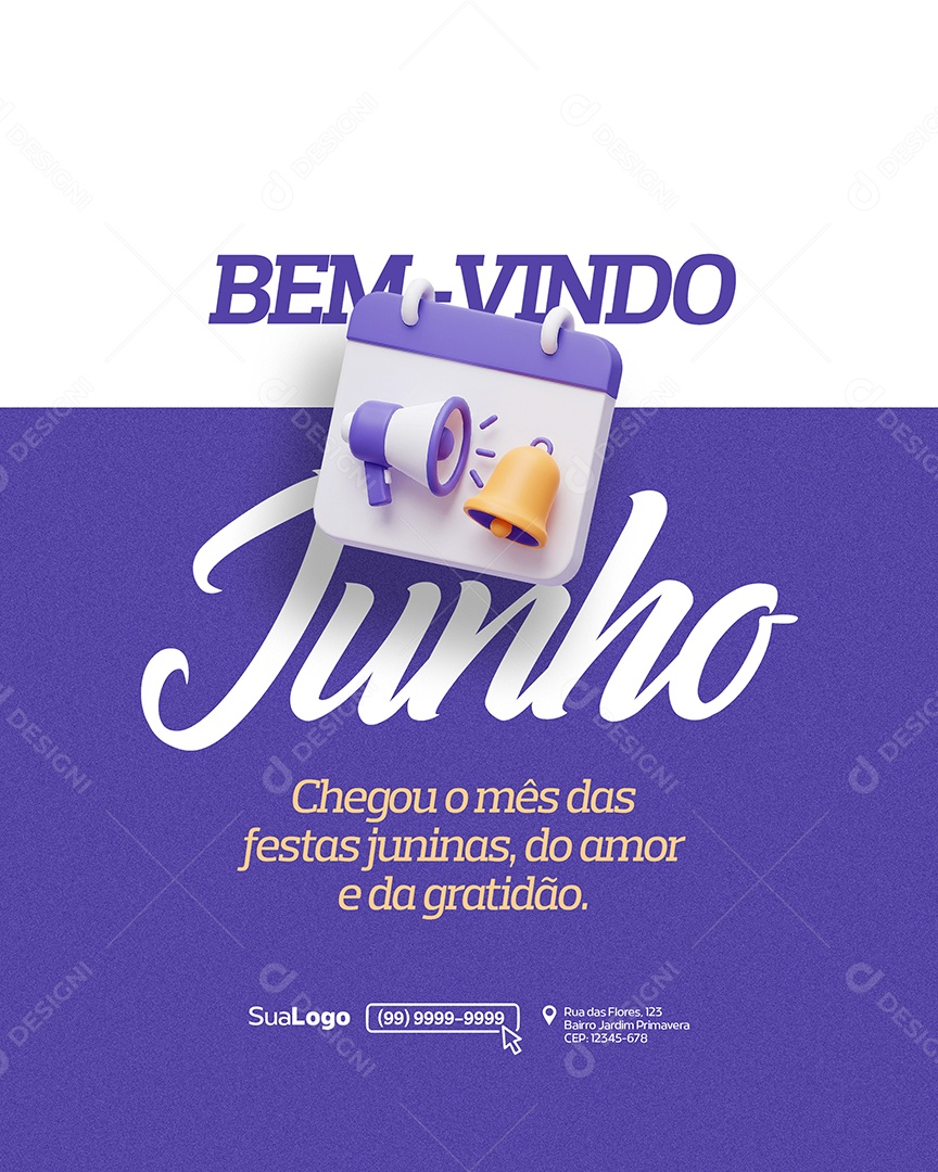 Bem Vindo Junho Social Media PSD Editável