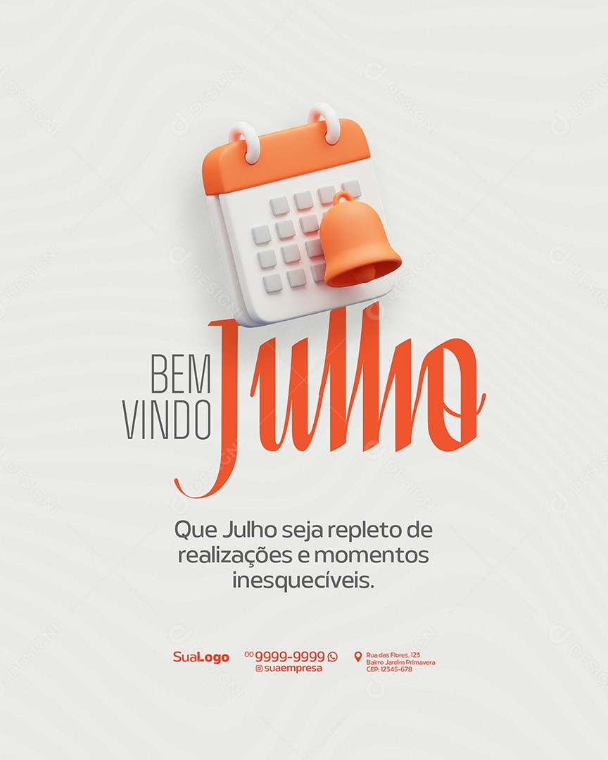 Bem Vindo Julho Social Media PSD Editável