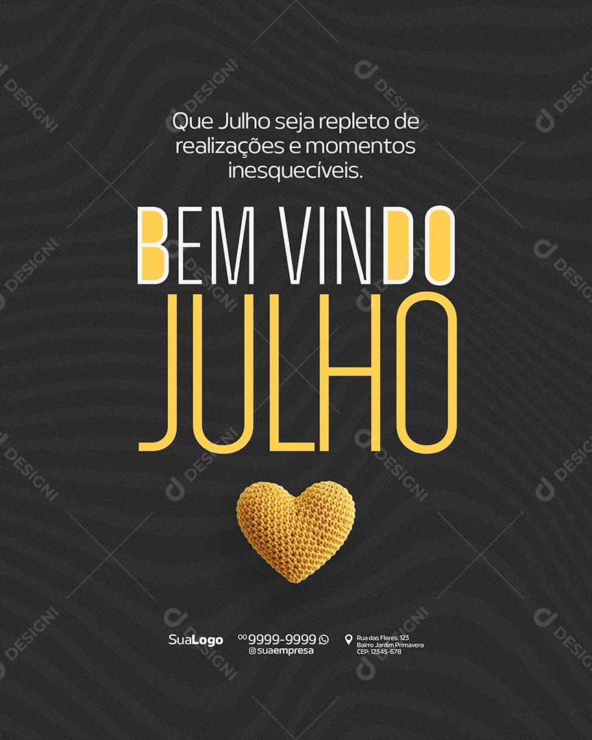 Bem Vindo Julho Social Media PSD Editável