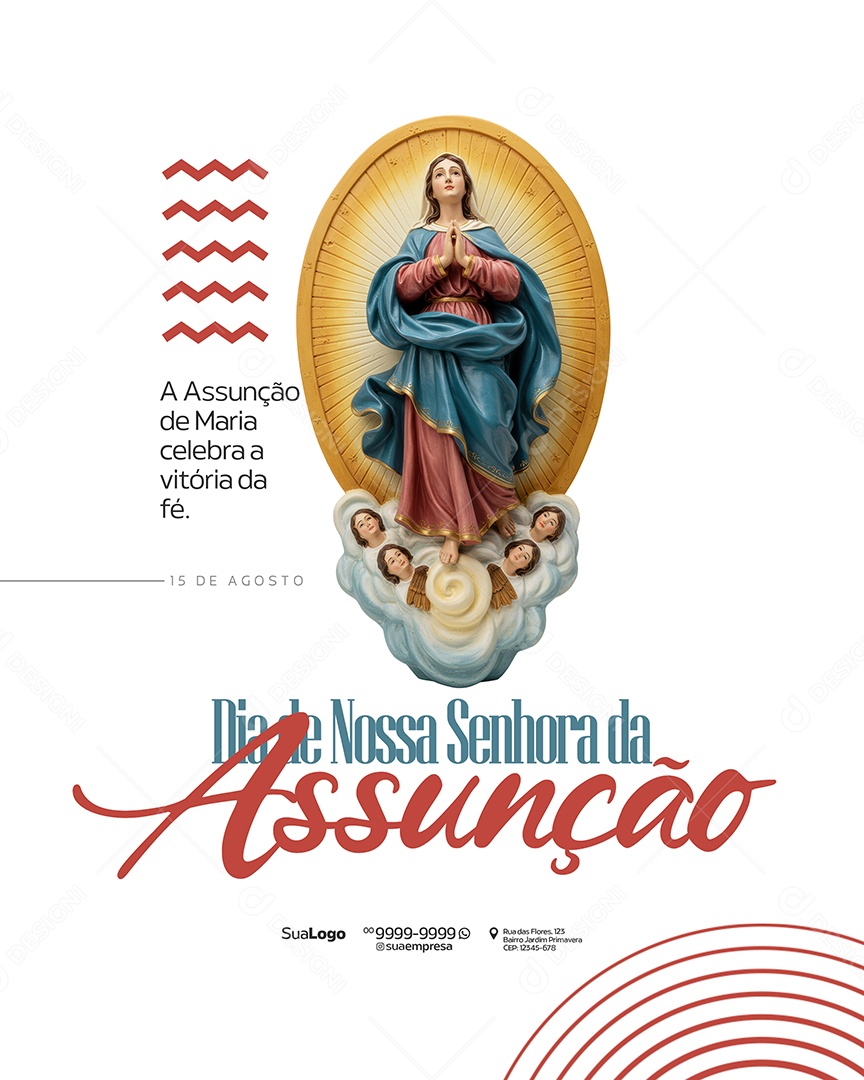 Dia de Nossa Senhora da Assunção Social Media PSD Editável