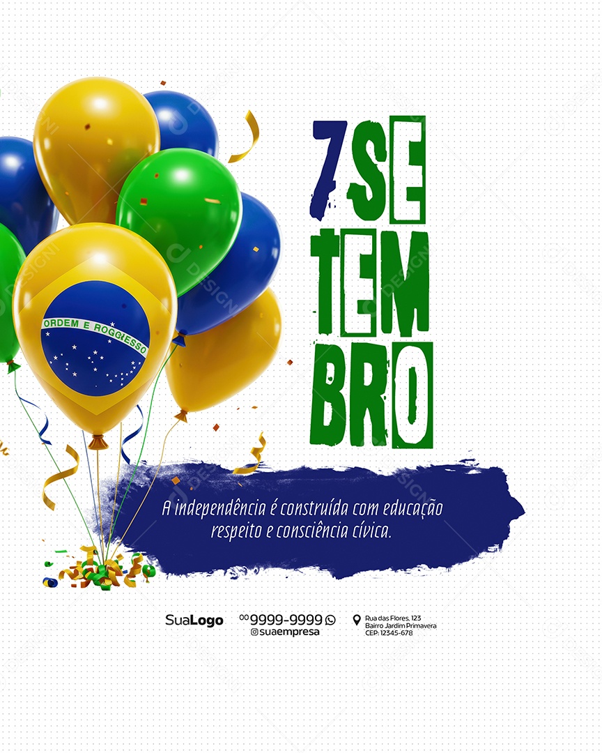 Dia 07 de Setembro Social Media PSD Editável