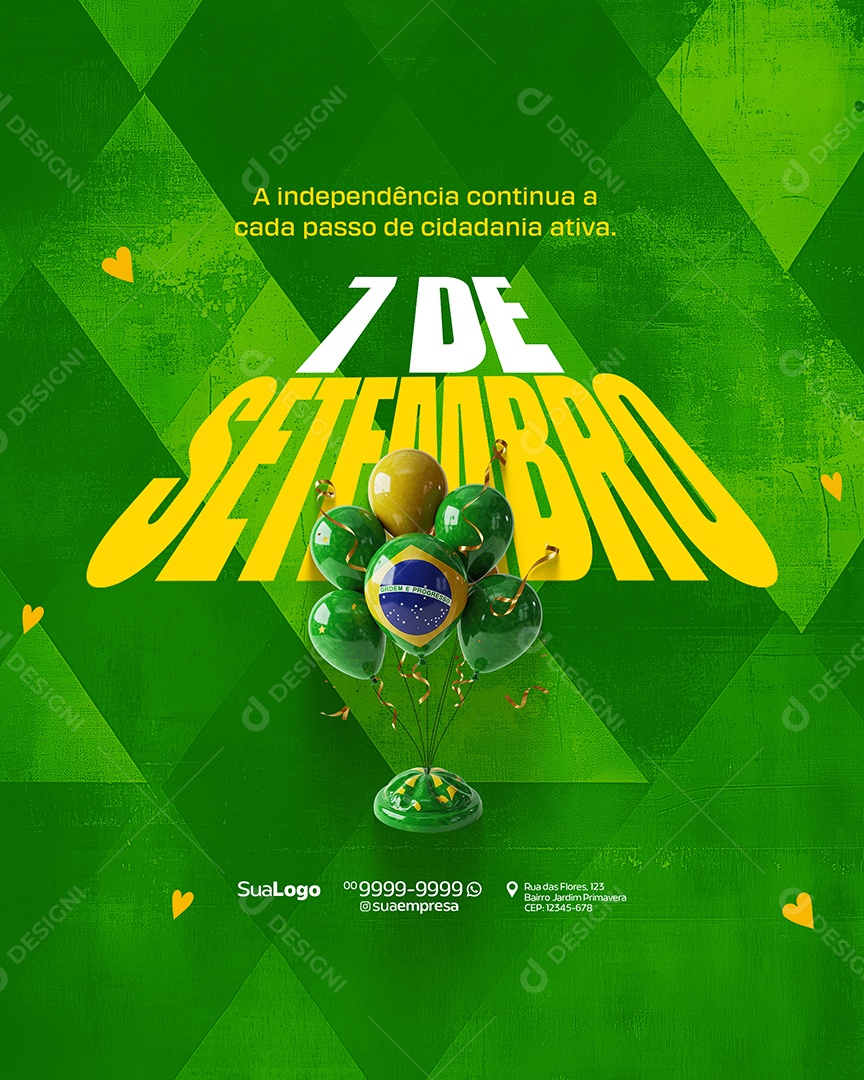 Dia 07 de Setembro Social Media PSD Editável