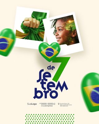 Dia da Independência do Brasil 07 de Setembro Social Media PSD Editável