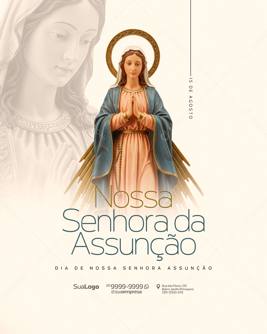 Dia de Nossa Senhora das Graças 27 de Novembro a Estrla Que nos Guia Social Media PSD Editável