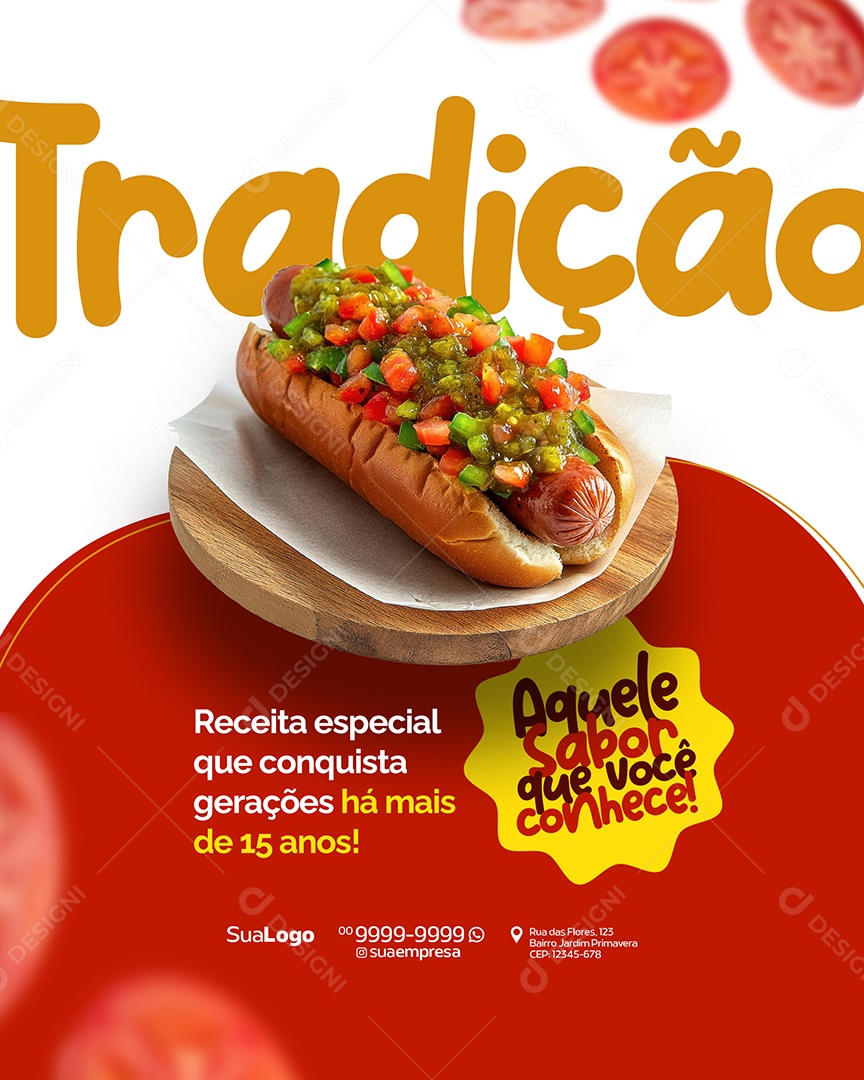 Hot Dog Tradição Aquele Sabor Que Você Conhece Social Media PSD Editável