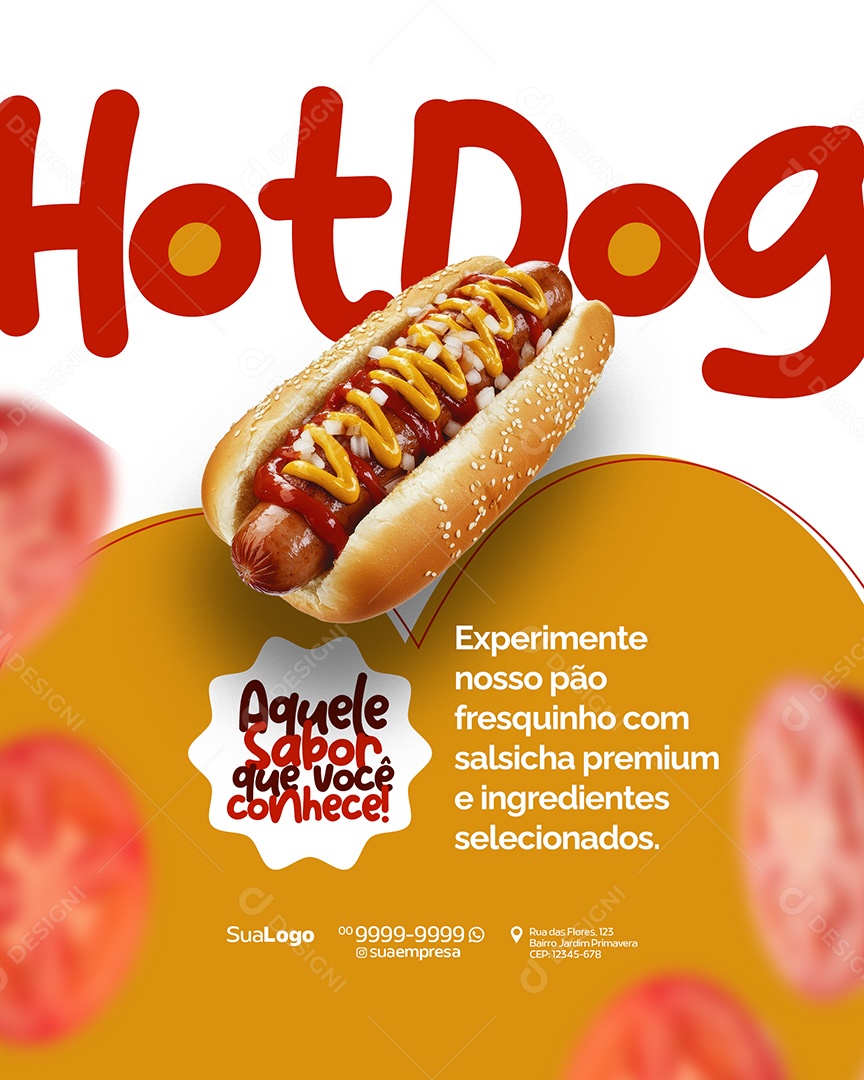 Hot Dog Experimente Nosso Pão Social Media PSD Editável