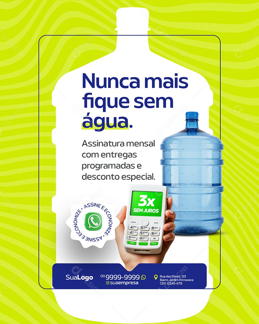 Nunca Mais Fique Sem Água Social Media PSD Editável