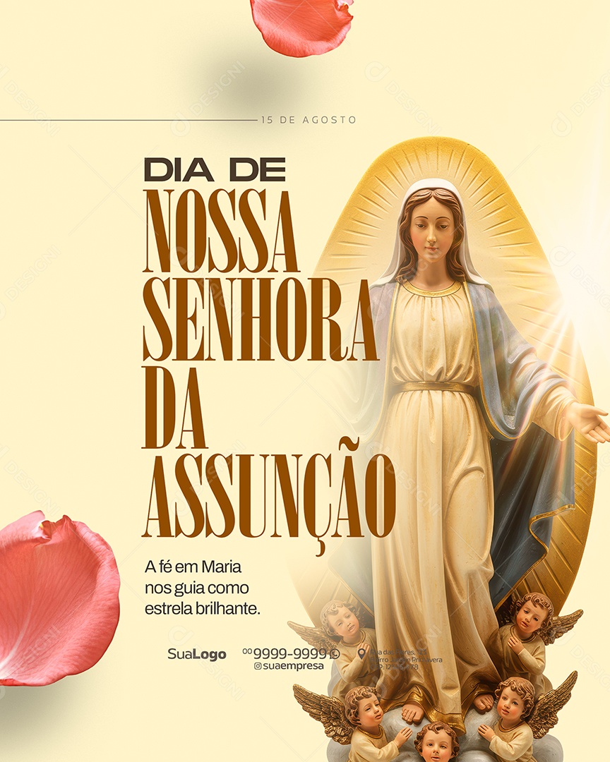 Dia de Nossa Senhora Assunção 15 de Agosto Social Media PSD Editável