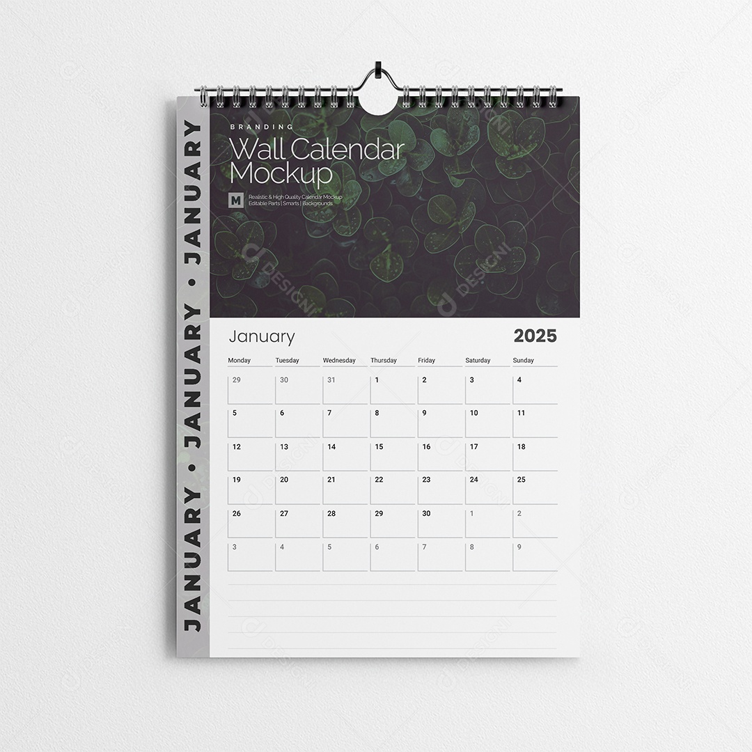 Calendário PSD Editável Mockup