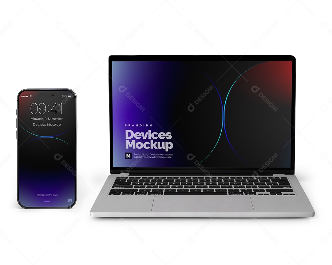 Mockup Computador e Celular PSD Editável