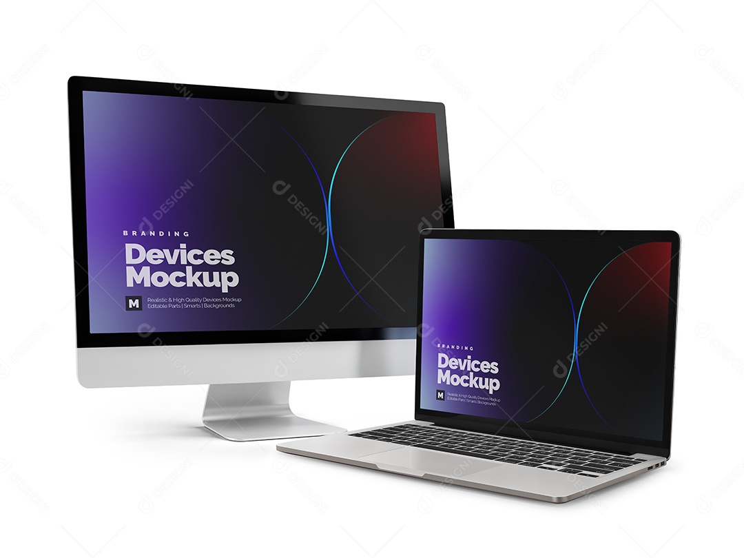 Mockup Computador e Notebook PSD Editável