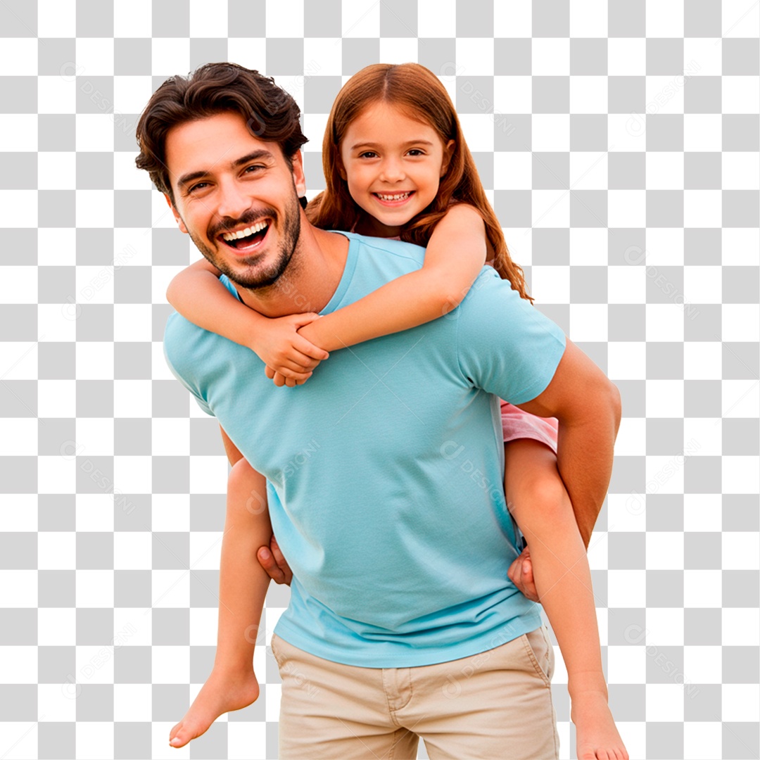 Pai e Filha Sorrindo PNG Transparente