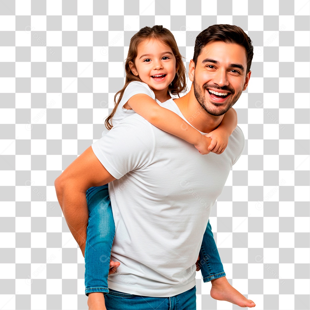 Pai e Filha Sorrindo PNG Transparente