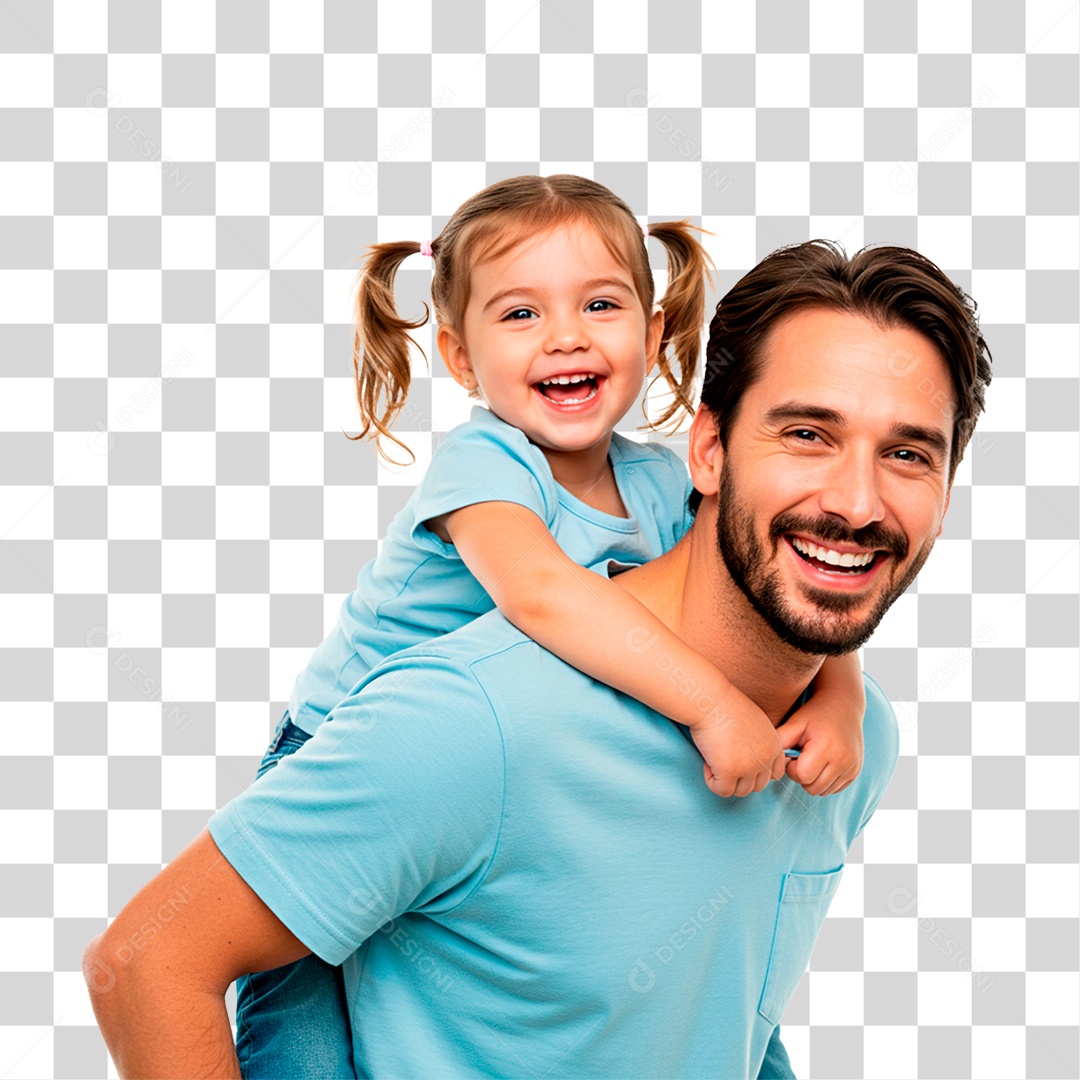 Pai e Filha Sorrindo PNG Transparente