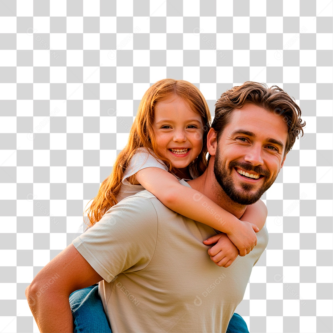 Pai e Filha Sorrindo PNG Transparente