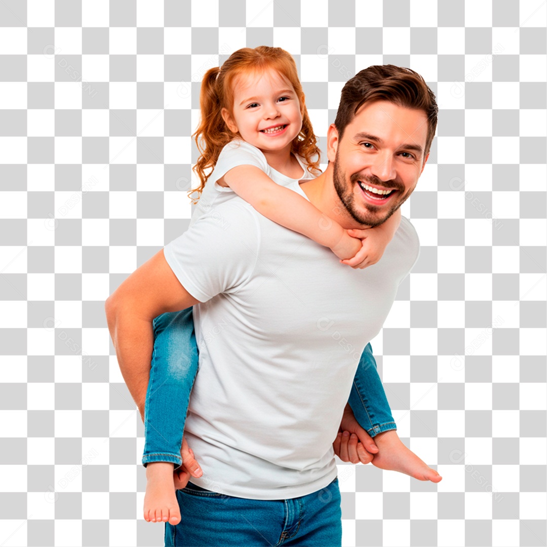 Pai e Filha Sorrindo PNG Transparente