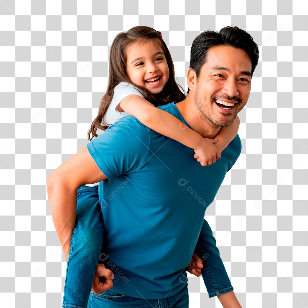 Pai e Filha Sorrindo PNG Transparente