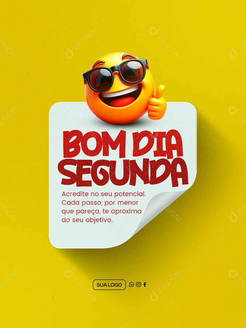 Bom Dia Segunda Feira Social Media PSD Editável