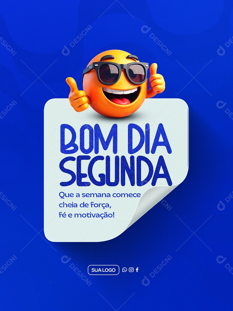 Bom Dia Segunda Feira Social Media PSD Editável
