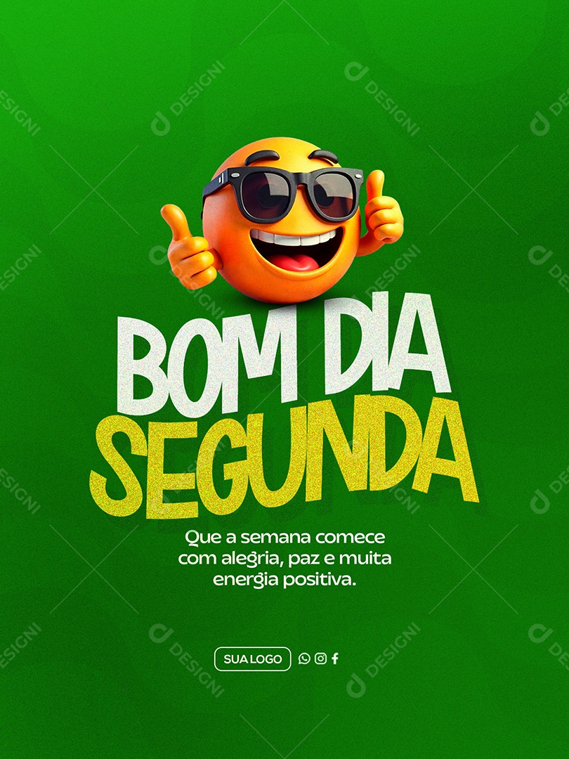 Bom Dia Segunda Feira Social Media PSD Editável