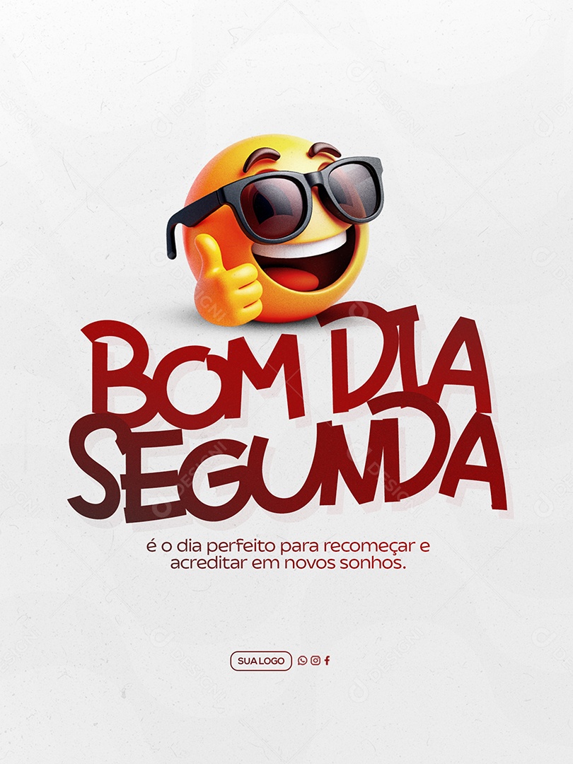 Bom Dia Segunda Feira Social Media PSD Editável