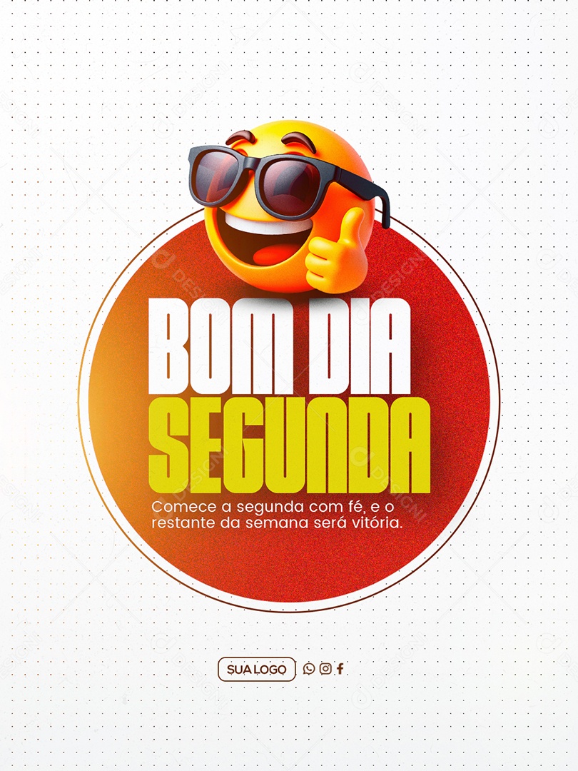 Bom Dia Segunda Feira Social Media PSD Editável