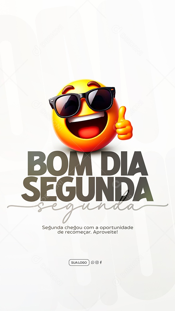Story Bom Dia Segunda Feira Social Media PSD Editável