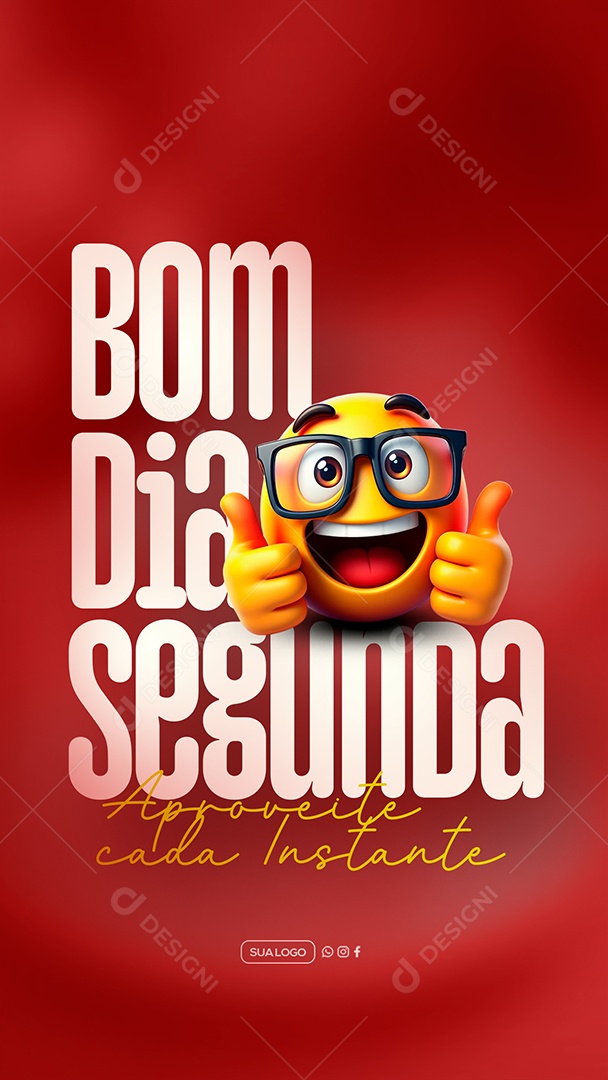 Story Bom Dia Segunda Feira Social Media PSD Editável