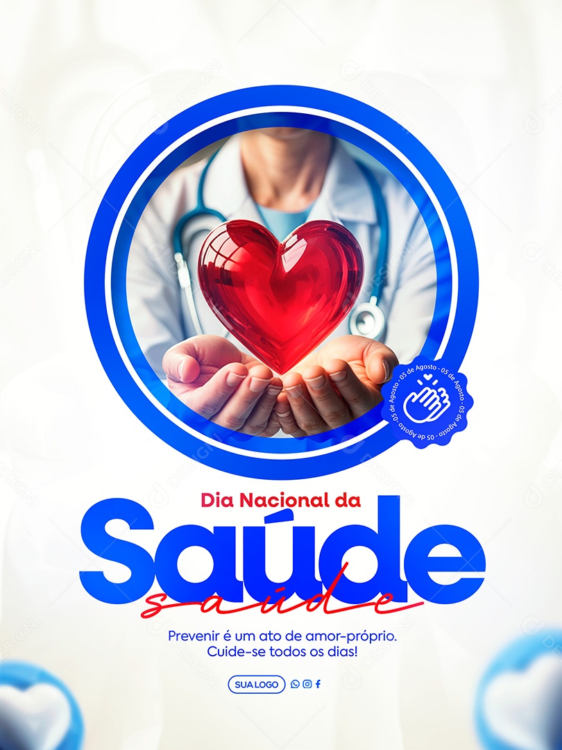Dia Nacional da Saúde 05 Social Media PSD Editável