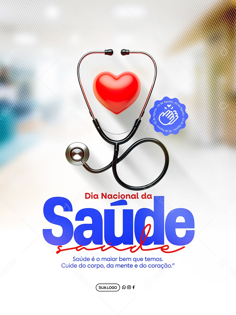 Dia Nacional da Saúde 05 Social Media PSD Editável