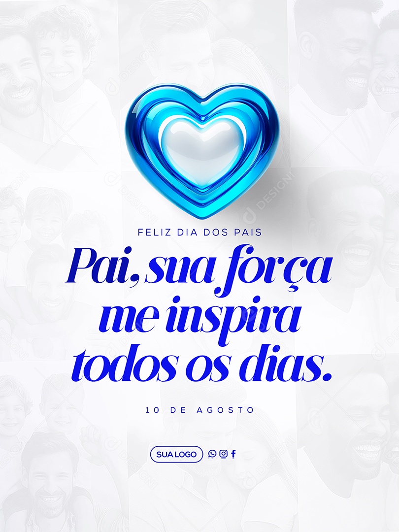 Feliz Dia Dos Pais 11 de Agosto Social Media PSD Editável