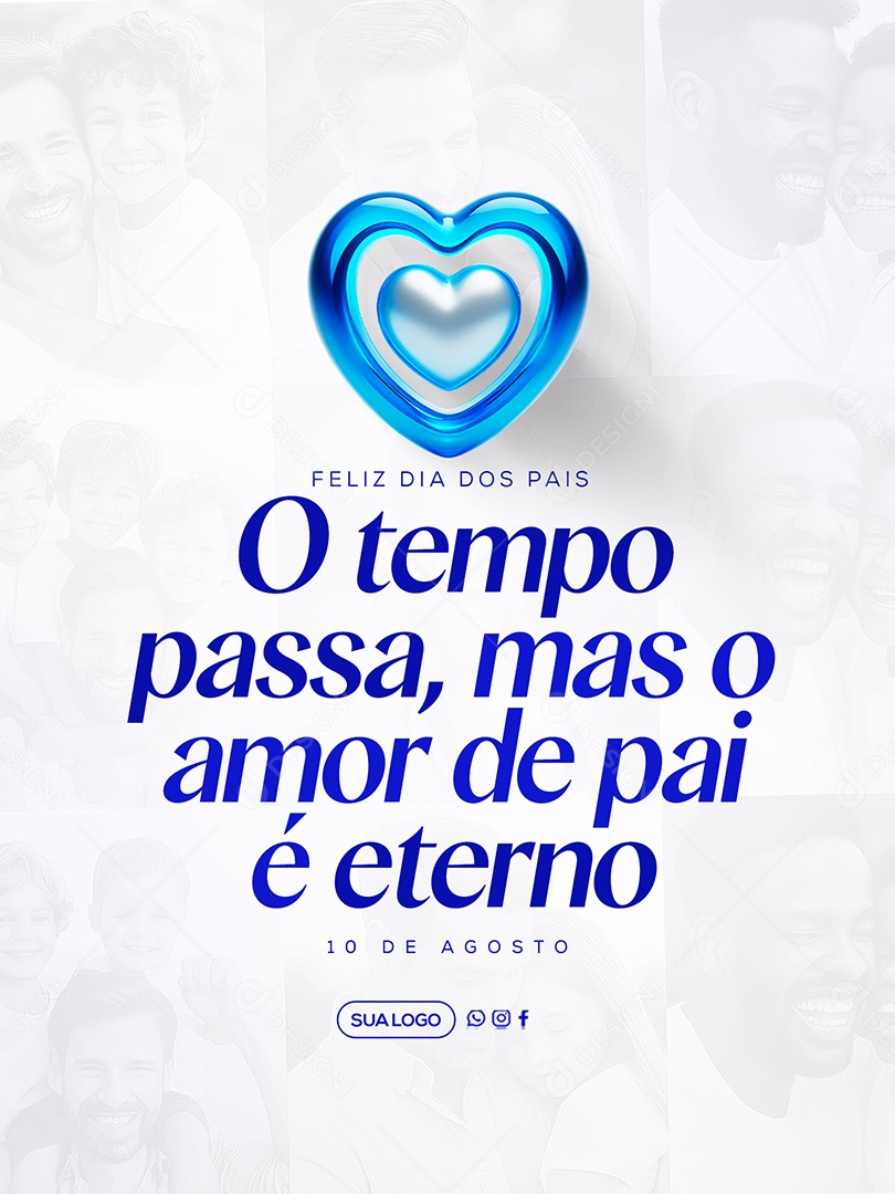 Feliz Dia Dos Pais 11 de Agosto Social Media PSD Editável