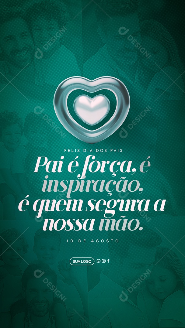 Story Feliz Dia Dos Pais 11 de Agosto Social Media PSD Editável