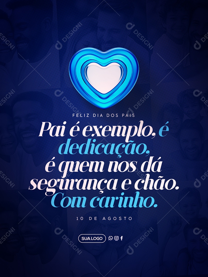 Feliz Dia Dos Pais 11 de Agosto Social Media PSD Editável