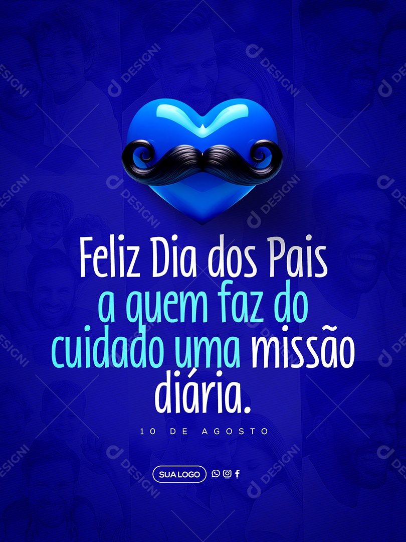 Feliz Dia Dos Pais 11 de Agosto Social Media PSD Editável