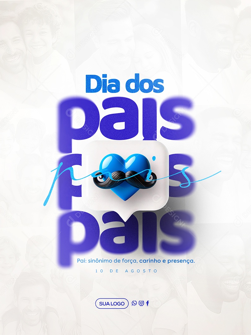 Feliz Dia Dos Pais 11 de Agosto Social Media PSD Editável