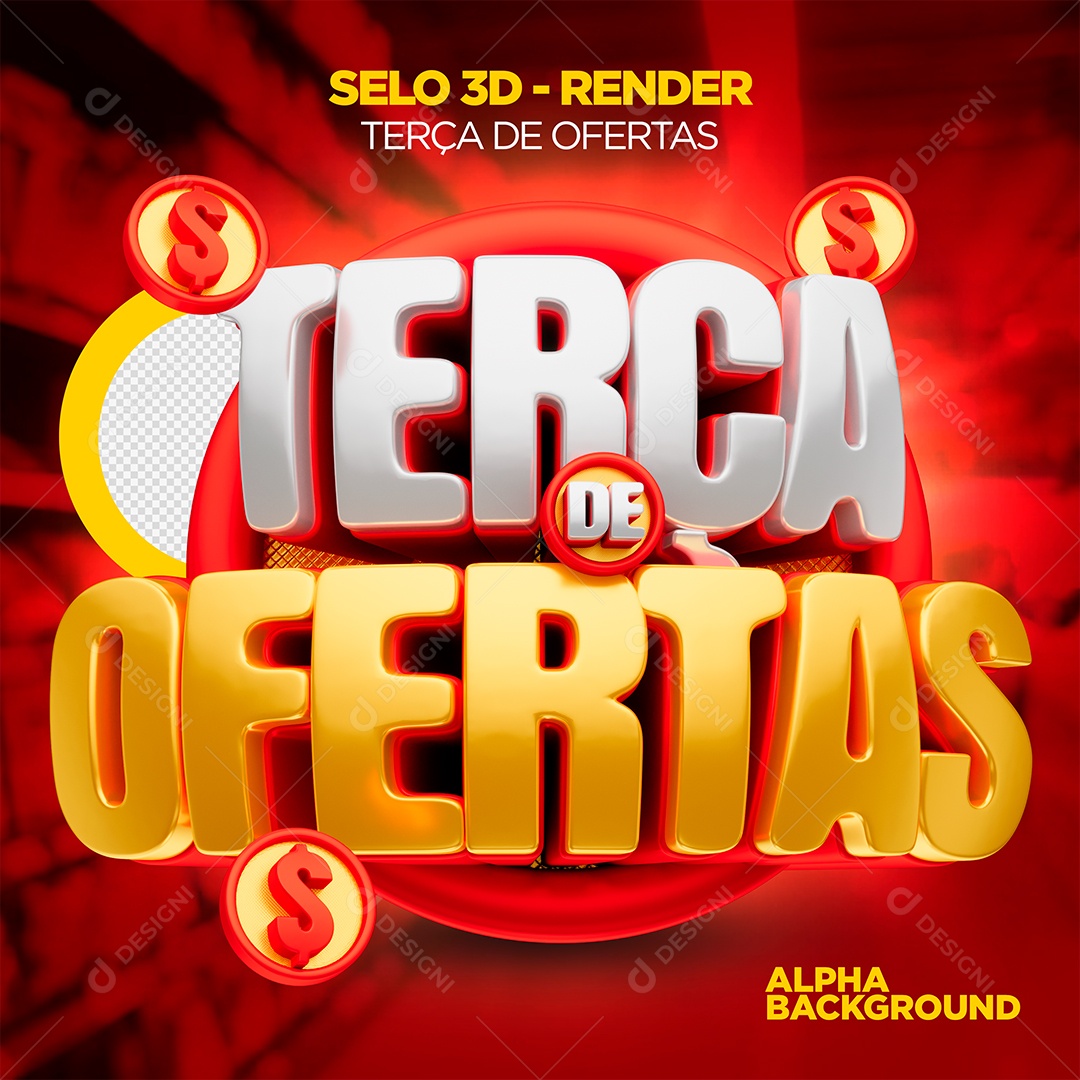 Terça De Ofertas Selo 3D Para Composição PSD
